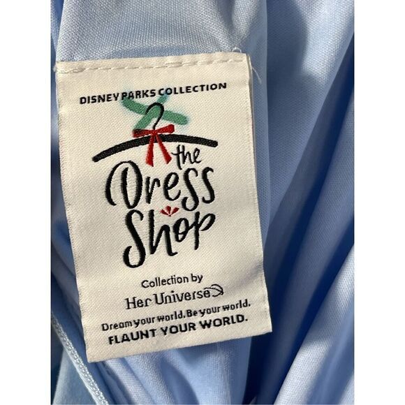 Disney Blue White Mickey Up Balloon Cloud Castle High Waisted Swing Skirt Large - Picture 9 of 11